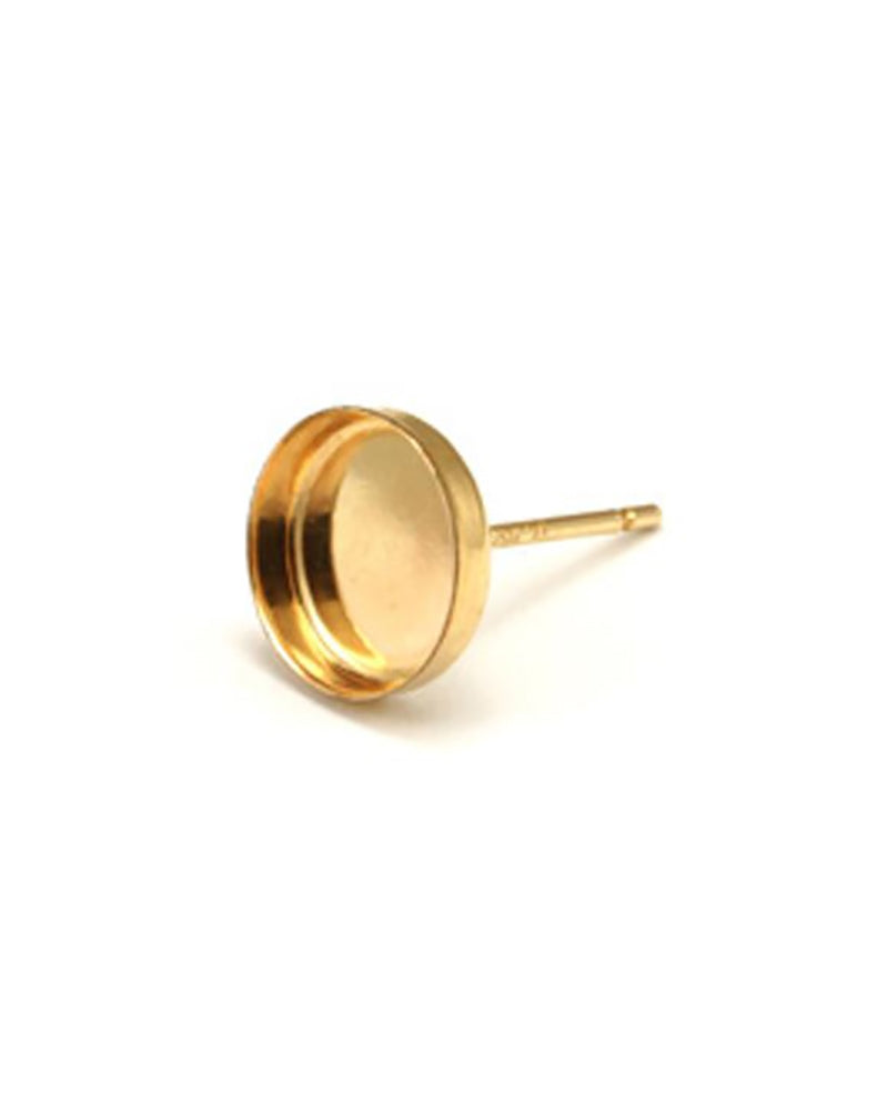 Yellow Gold Filled Bezel Cup Earring 8mm