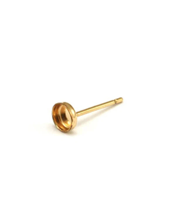 Yellow Gold Filled Bezel Cup Earring 6mm