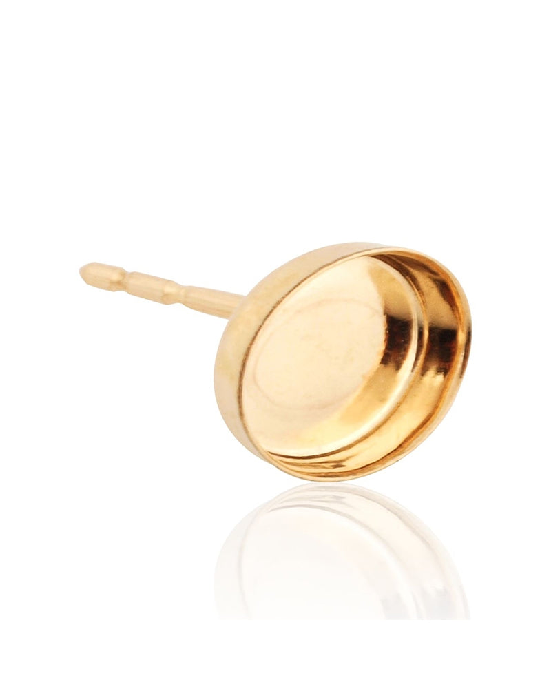Yellow Gold Filled Bezel Cup Earring 6/8mm