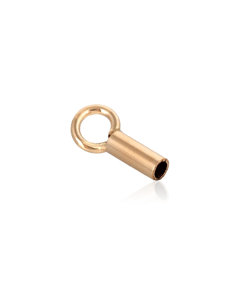 Yellow Gold Filled Crimping End Cap 4mm/1.1mm Id