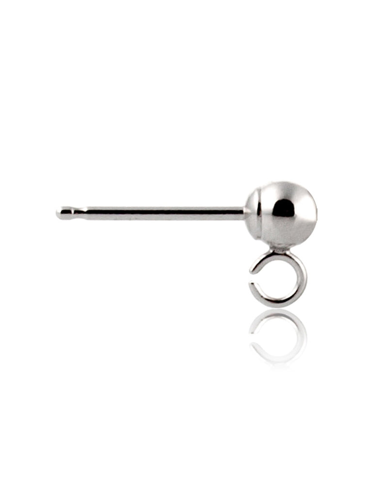 14K White Gold Ball Earring / Rop 3mm (074Ber93300175)