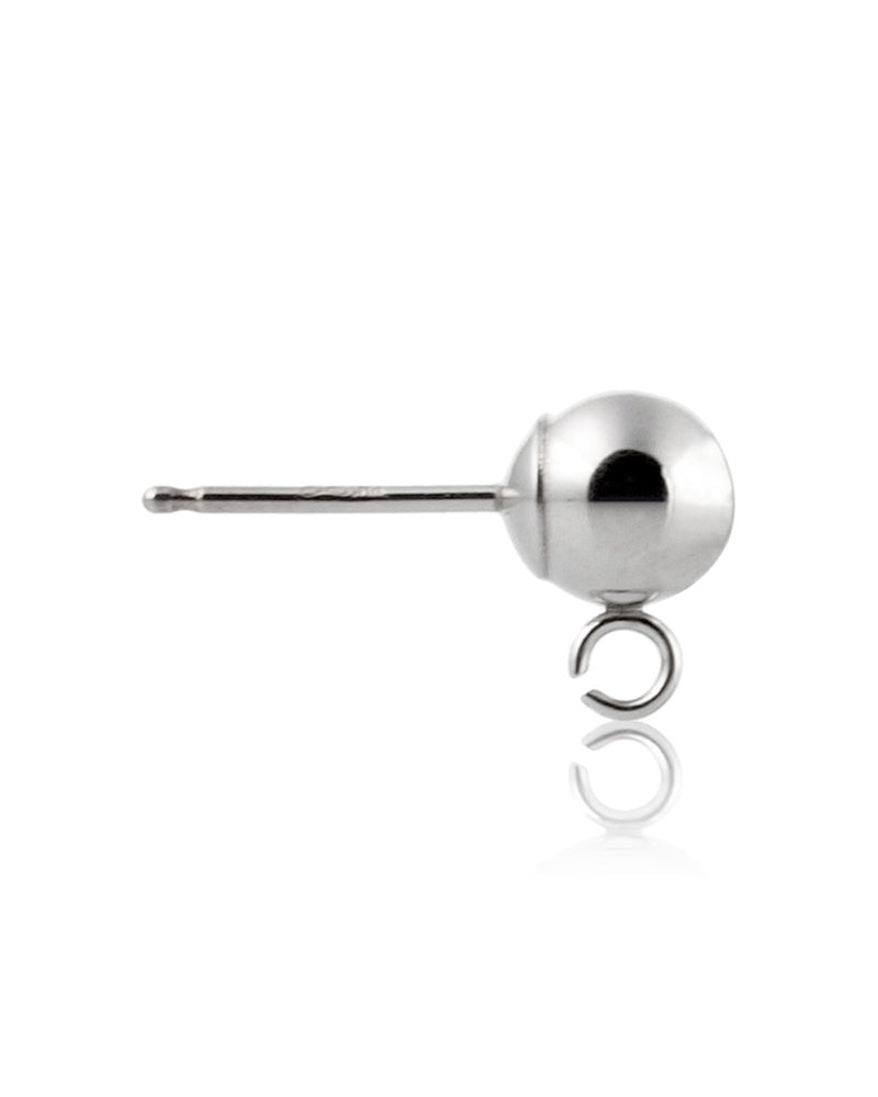 14K White Gold Ball Earring / Rop 5mm (074Ber93500175)