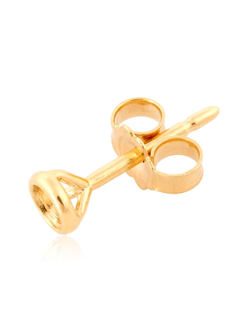 18K Yellow Gold Martini Cast Earring + Earnut 3mm (10Pt)