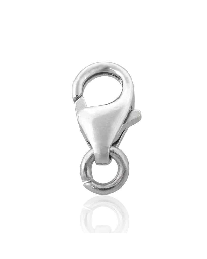 14K White Gold Trigger Clasp W/Open Ring 10mm