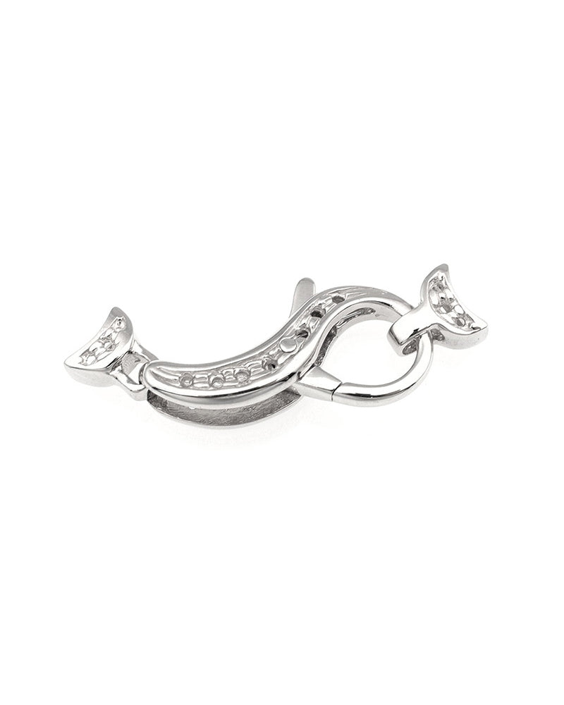 18K White Gold Large Fishlock Clasp S Shape 20mm