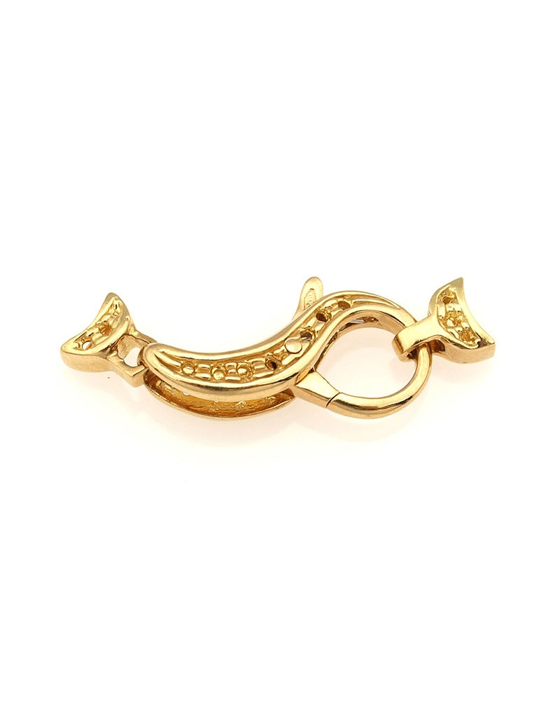 18K Yellow Gold Large Fishlock Clasp S Shape 20mm