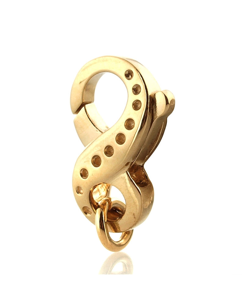 18K Yellow Gold Small Fishlock Clasp S Shape 14mm