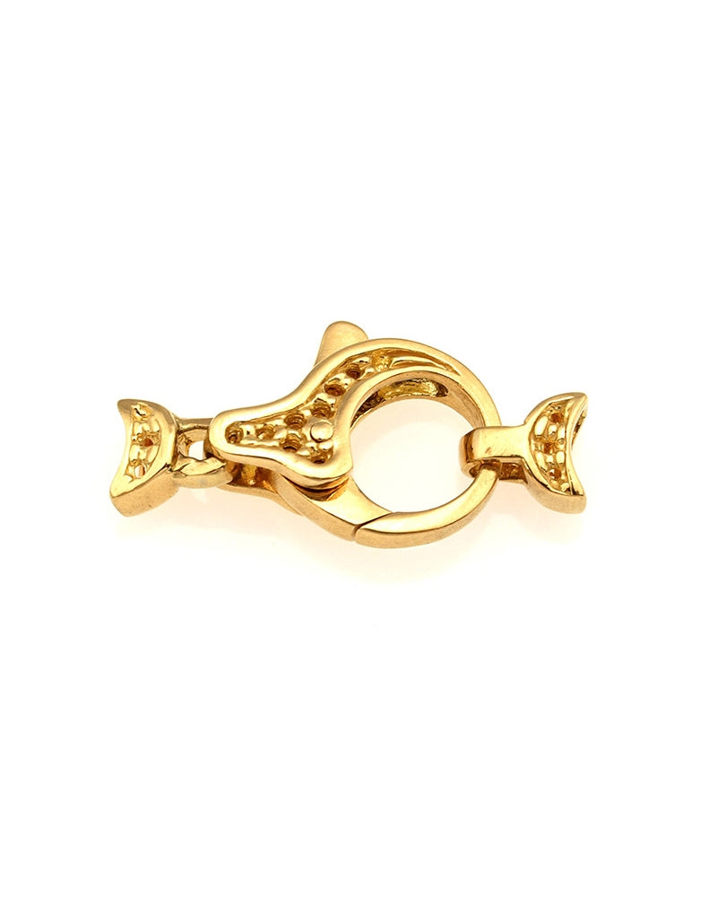 18K Yellow Gold Medium Round Fishlock Clasp 16mm