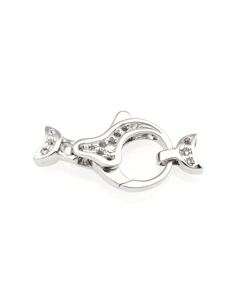 18K White Gold Medium Round Fishlock Clasp 16mm