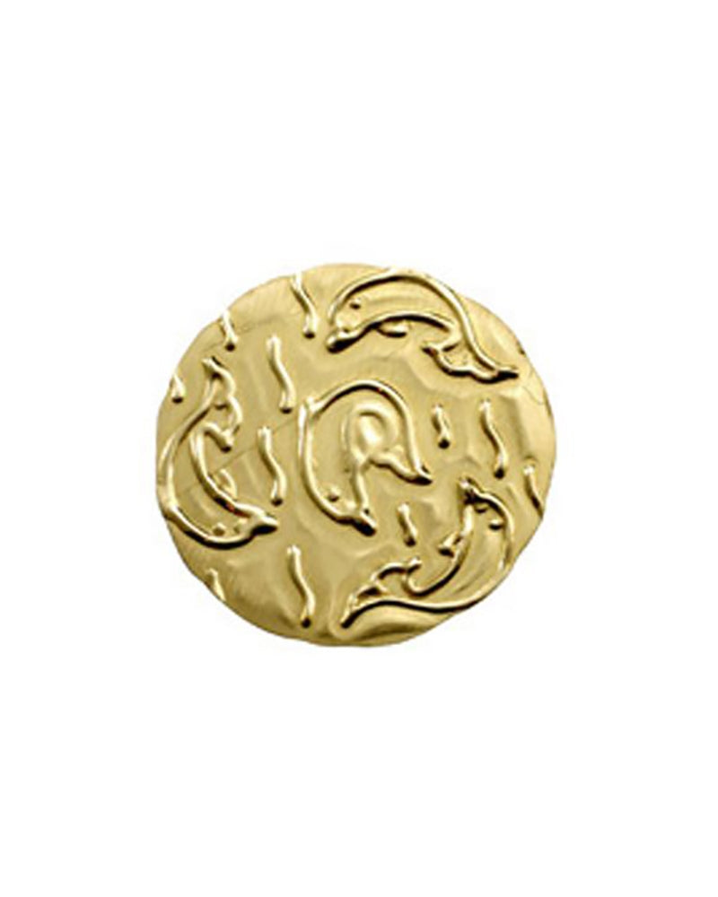 Yellow Gold Filled Dolphin Textured Disc 21mm