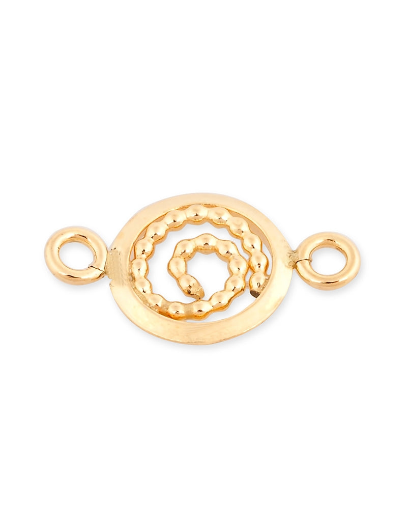 Yellow Gold Filled Disc Pearl Wire Snail 8mm + 2 Rings