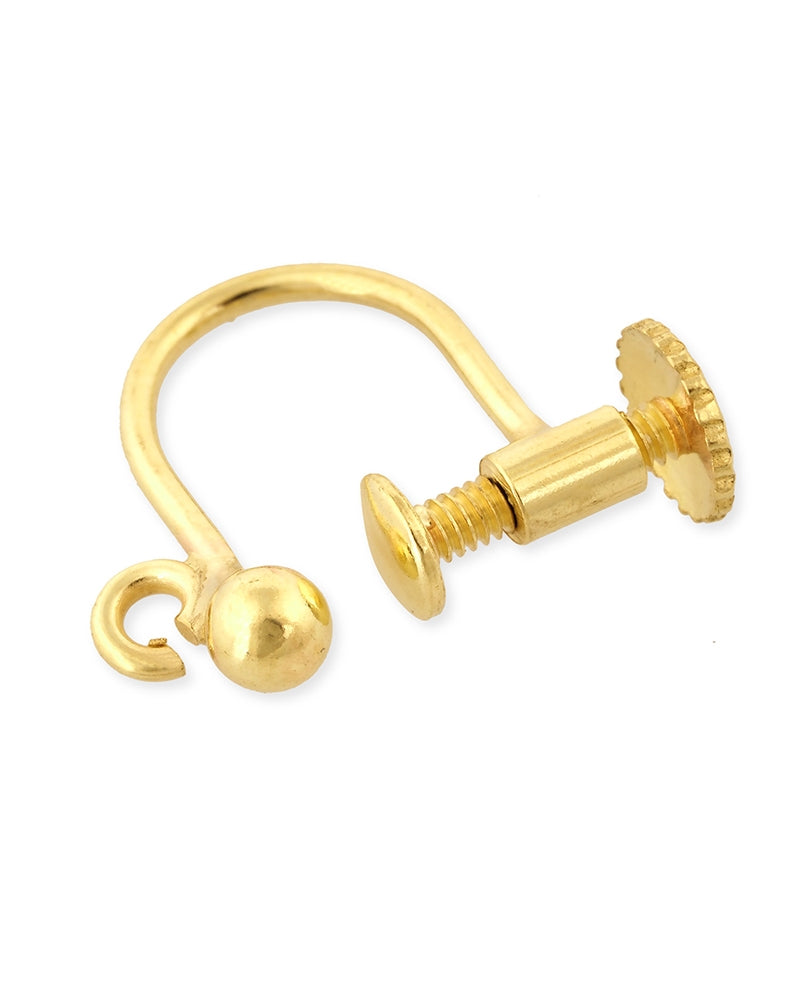 18K Yellow Gold Screw Earwire (151-018)