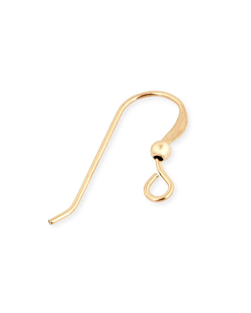 Yellow Gold Filled Flat 0.7mm Ear Wire With 2.5mm Bead
