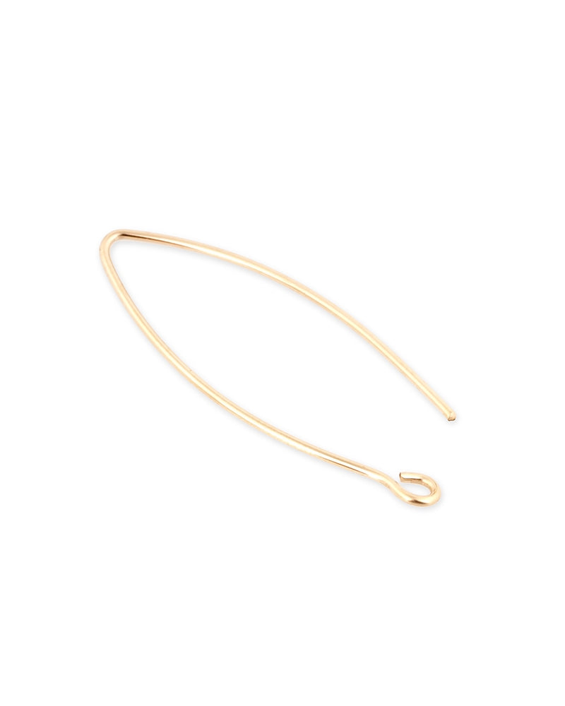 Yellow Gold Filled Small Eye Shaped Ear Wire 0.8mm