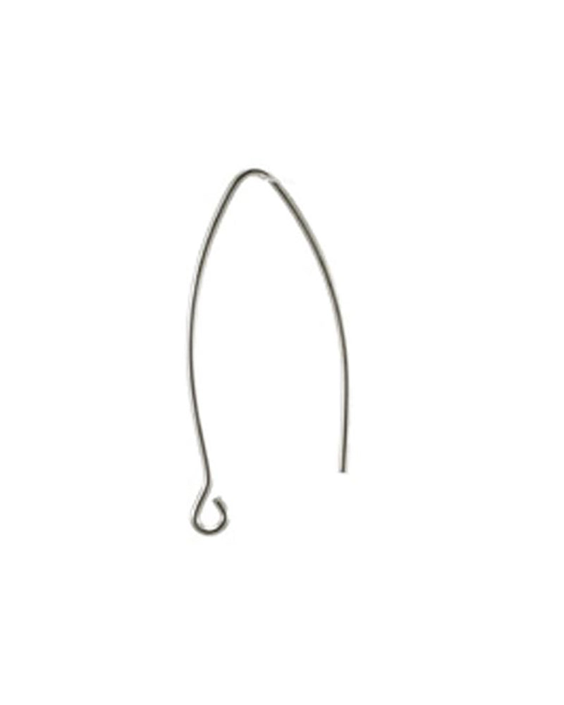 925 Sterling Silver Small Eye Shaped Ear Wire 0.8mm