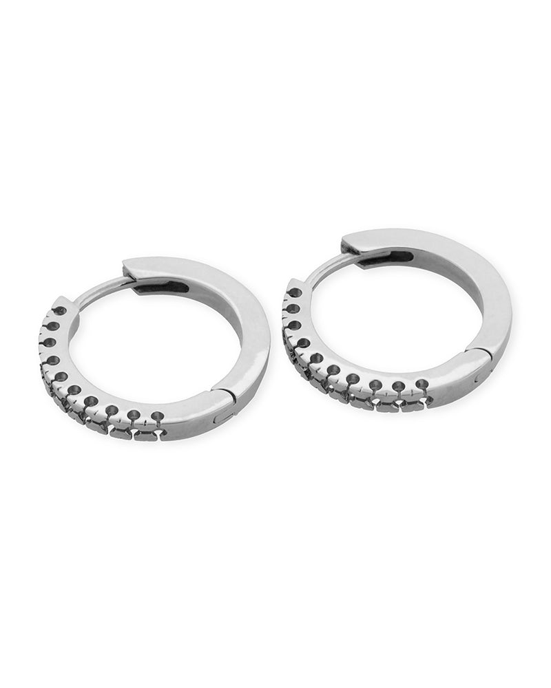 18K White Gold Hoop Earring For 10 0.75Pt Stones