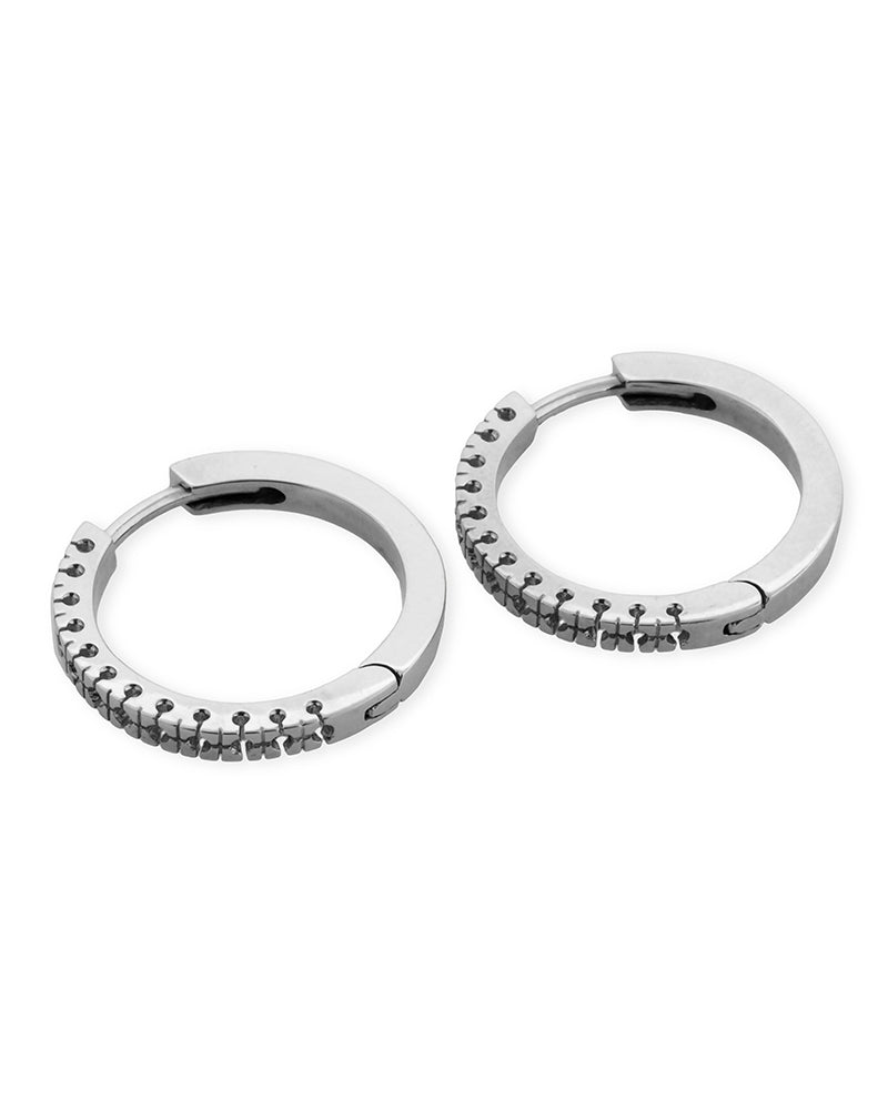 18K White Gold Hoop Earring 20mm For 12 0.75Pt Stones