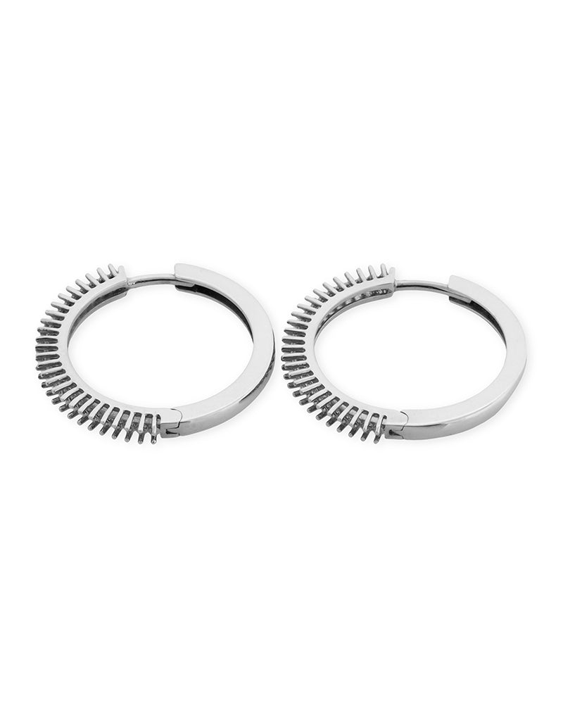 18K White Gold Hoop Earring For 12 1Pt Stones