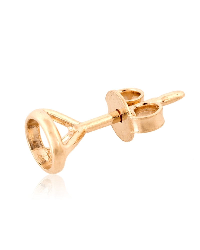 18K White Gold Martini Cast Earring + Earnut 4.3mm (30Pt)