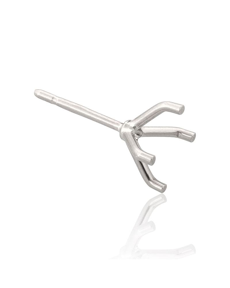 14K White Gold Martini Setting Stud Earring 1.25Ct (7mm)