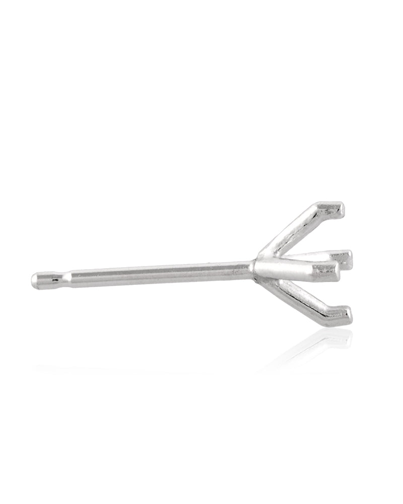 14K White Gold Round 4-Prong Earring 30Pt