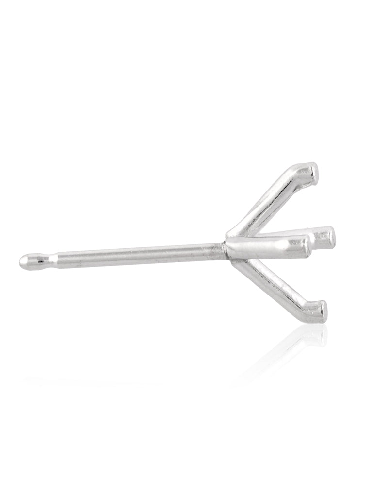 14K White Gold Round 4-Prong Earring 60Pt