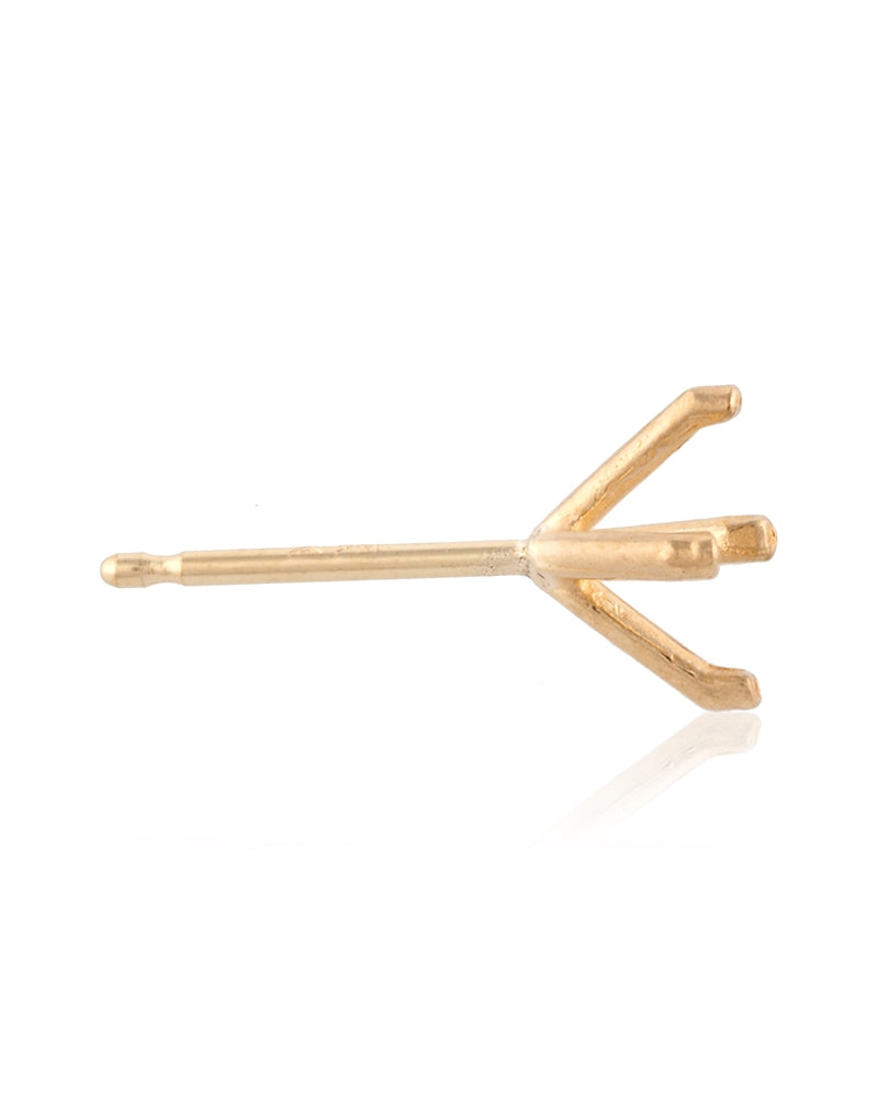 14K Yellow Gold Round 4-Prong Earring 1CT