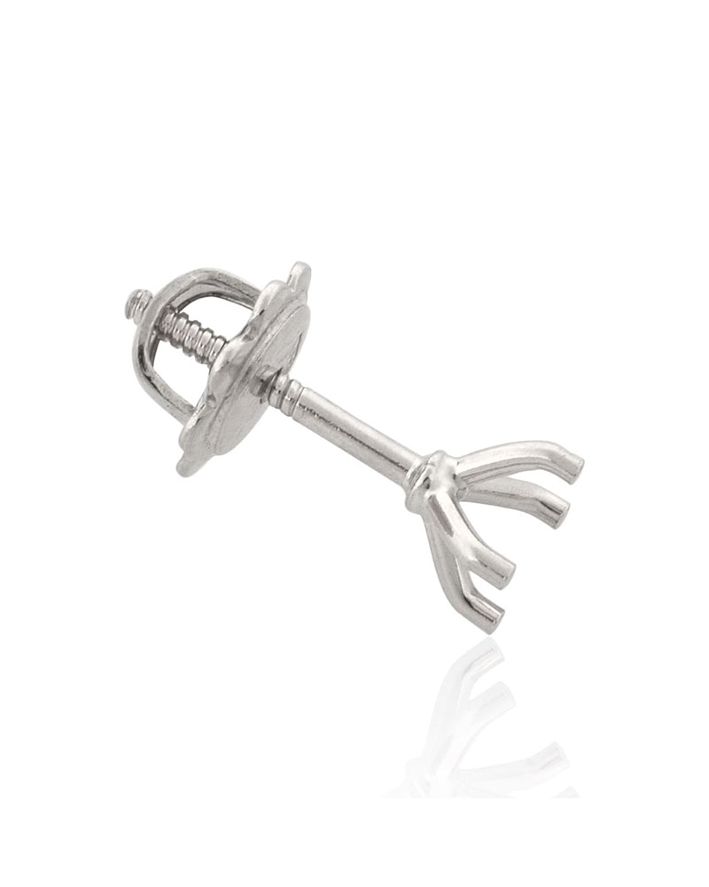 18K White Gold Threaded Martini Earring 30Pt