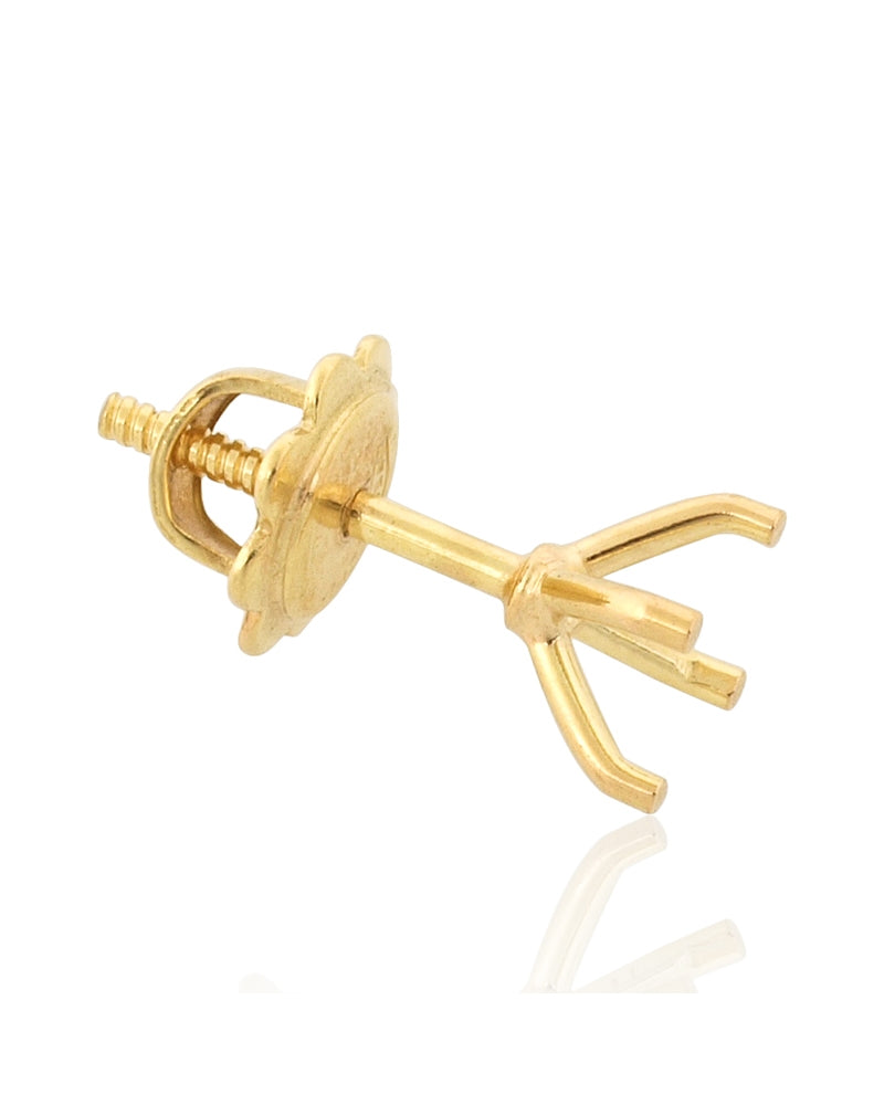 18K Yellow Gold Threaded Martini Earring 50Pt