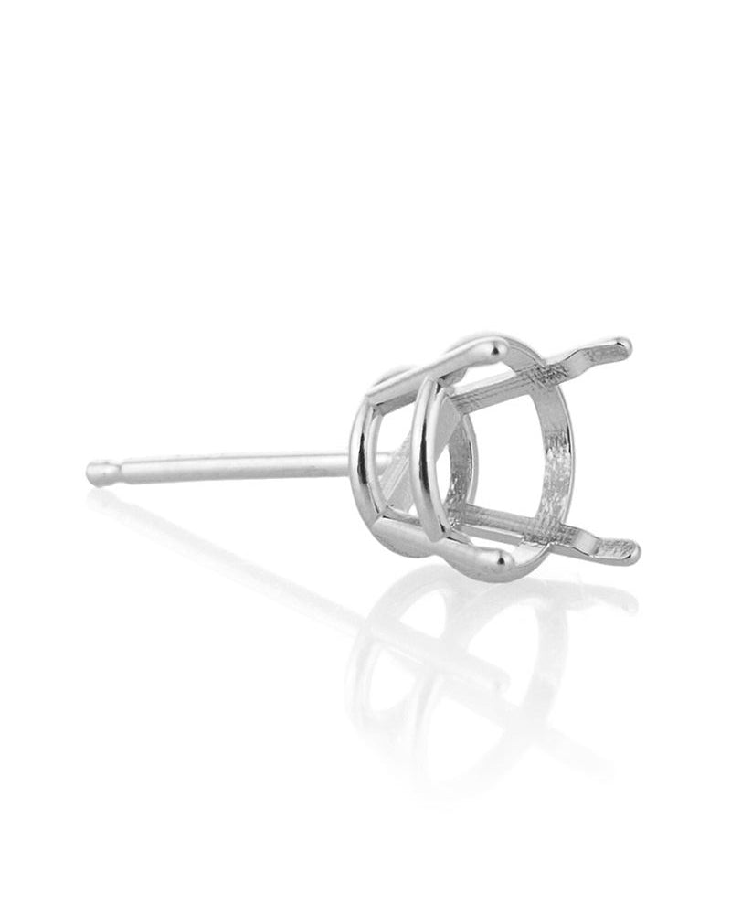 14K White Gold Round Basket Earring Setting W/Seats 75Pt (39408-03Fa-000)