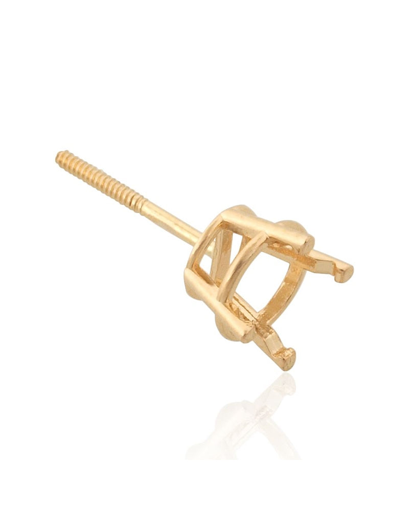 14K Yellow Gold Threaded Cast Earring W/Seats 1Ct (39409-02Fa-H00)