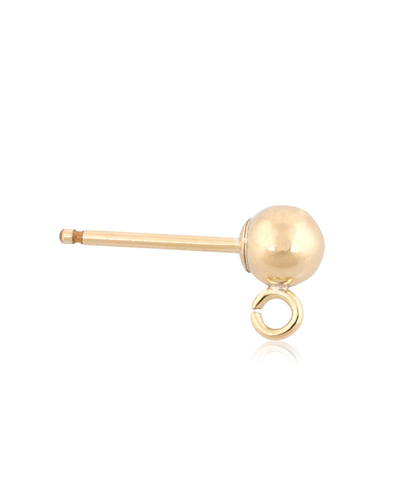 Yellow Gold Filled Ball Earring +Ring 4mm