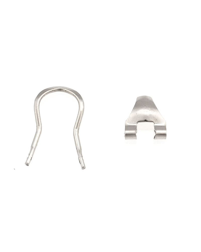 18K White Gold Omega Clips