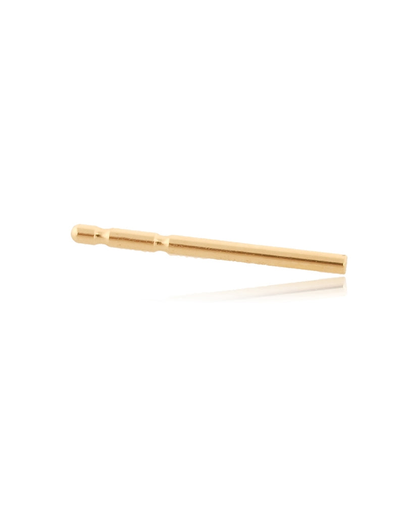 18K Yellow Gold Double Notch Post 11x0.8mm