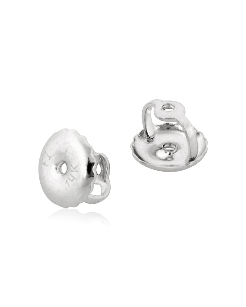 14K White Gold Large Threaded Earnut For 0.7mm Post