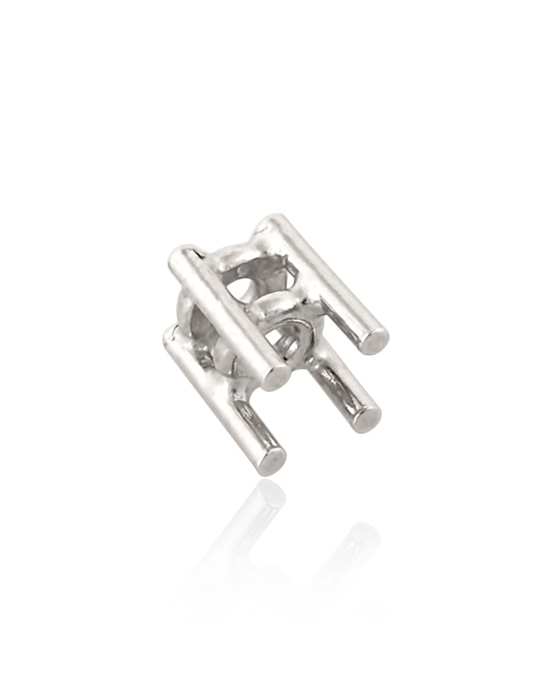 18K White Gold 4-Prong Round Basket Setting 2.0mm