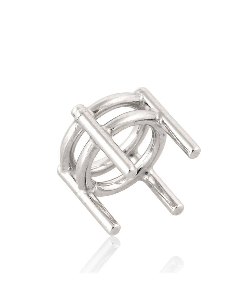 18K White Gold 4-Prong Round Basket Setting 6.7mm