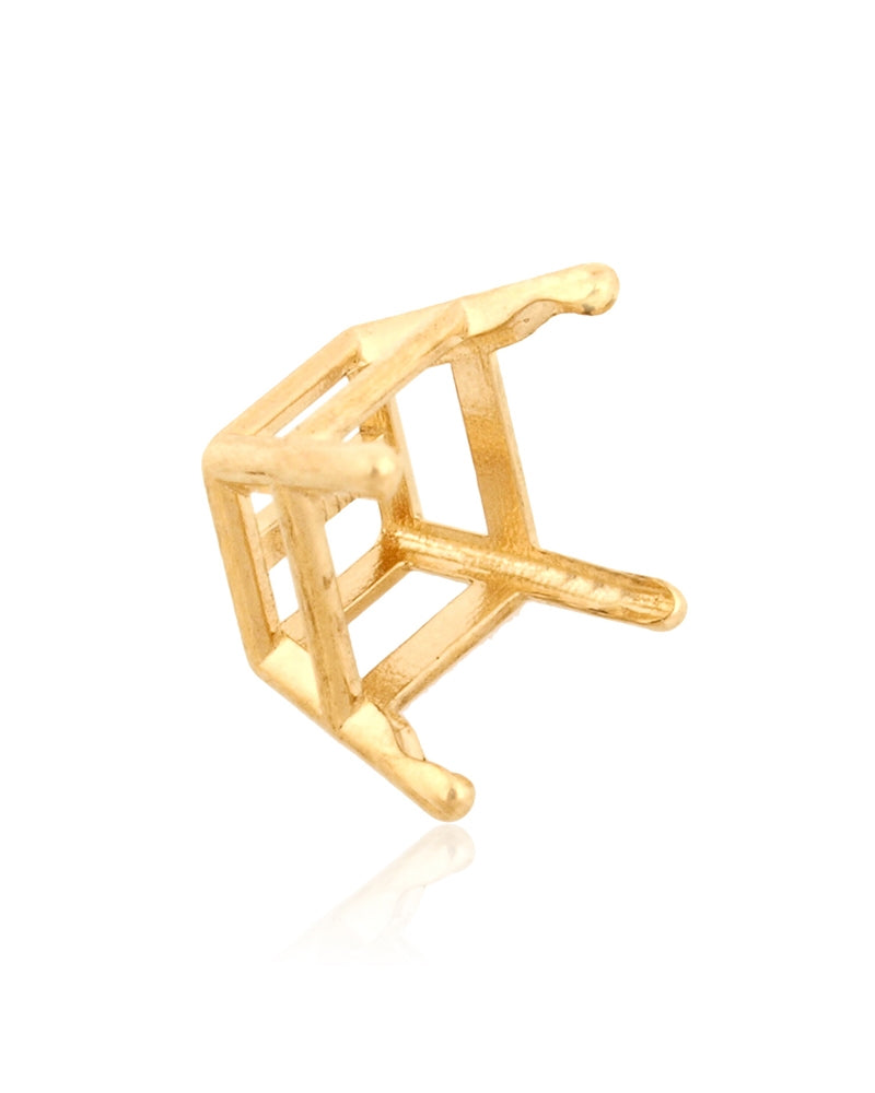 14K Yellow Gold Square 4-Prong W/Seats Basket Cast 1Ct (6mm) (14K4138P)