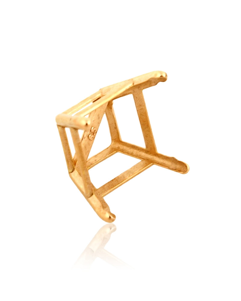 14K Yellow Gold Square 4-Prong W/Seats Basket Cast 1.5Ct (6.5mm) (14K41385Pzs)