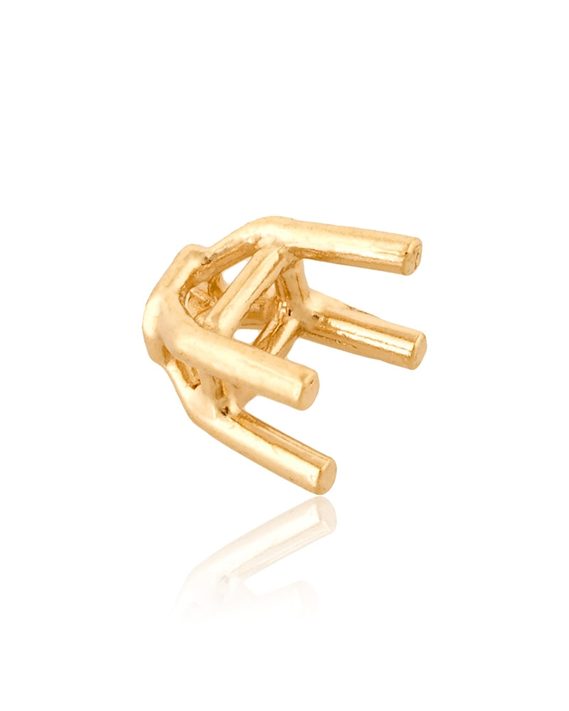 18K White Gold Emerald Basket Setting 3X4mm