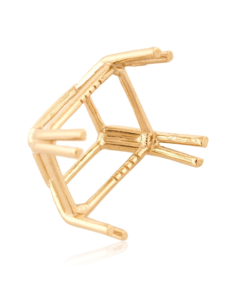 18K White Gold Emerald Basket Setting 9X11.5mm