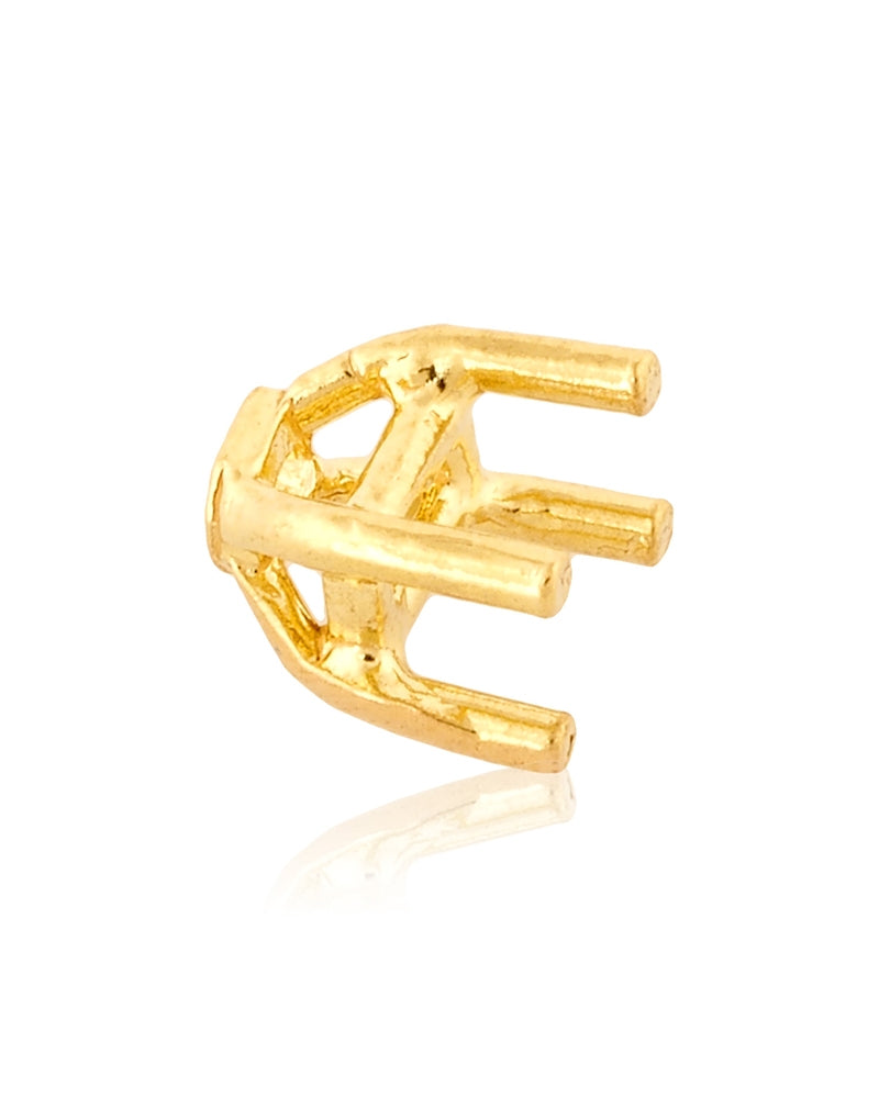 18K Yellow Gold Emerald Basket Setting 2X3mm