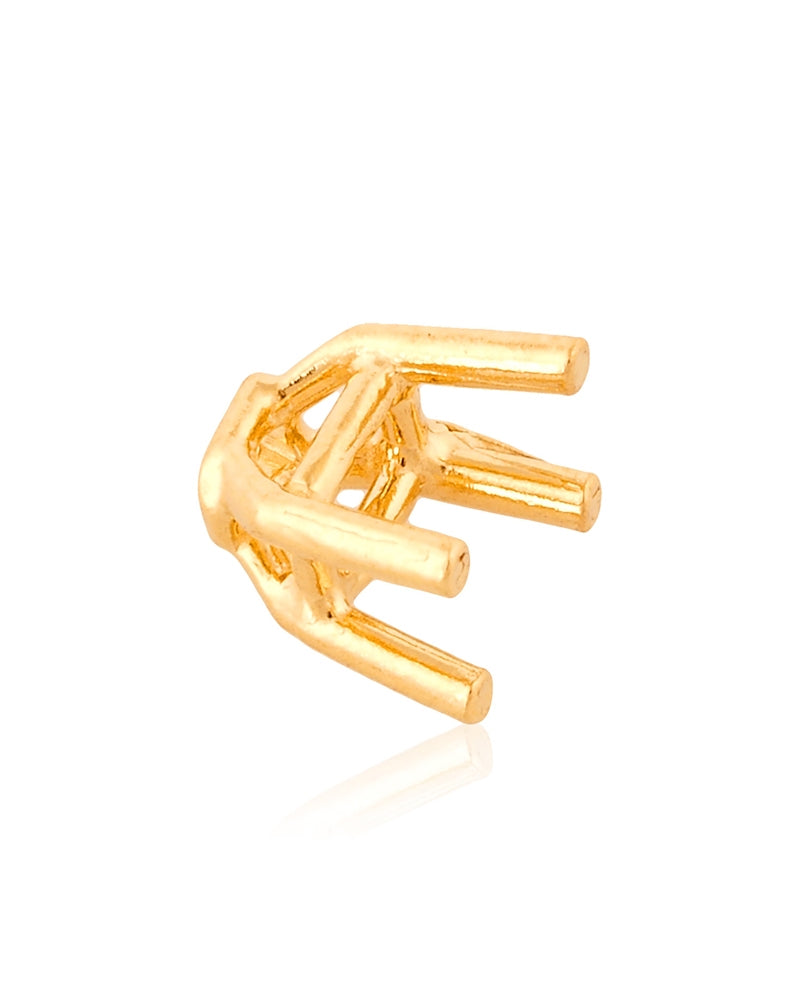 18K Yellow Gold Emerald Basket Setting 3X4mm