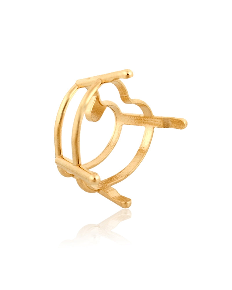 14K Yellow Gold 4 Prong Heart Basket W/Seats Lw 2Ct (8mm) (14K4188P-Sp)