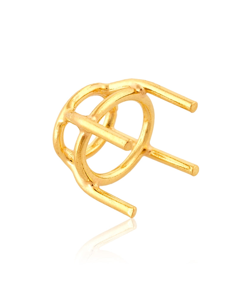 18K Yellow Gold Oval Basket Setting 9.4X11.8mm