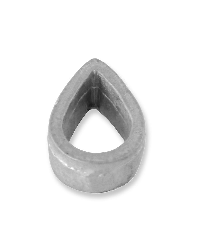 18K White Gold Pear Tube Setting 5X7mm