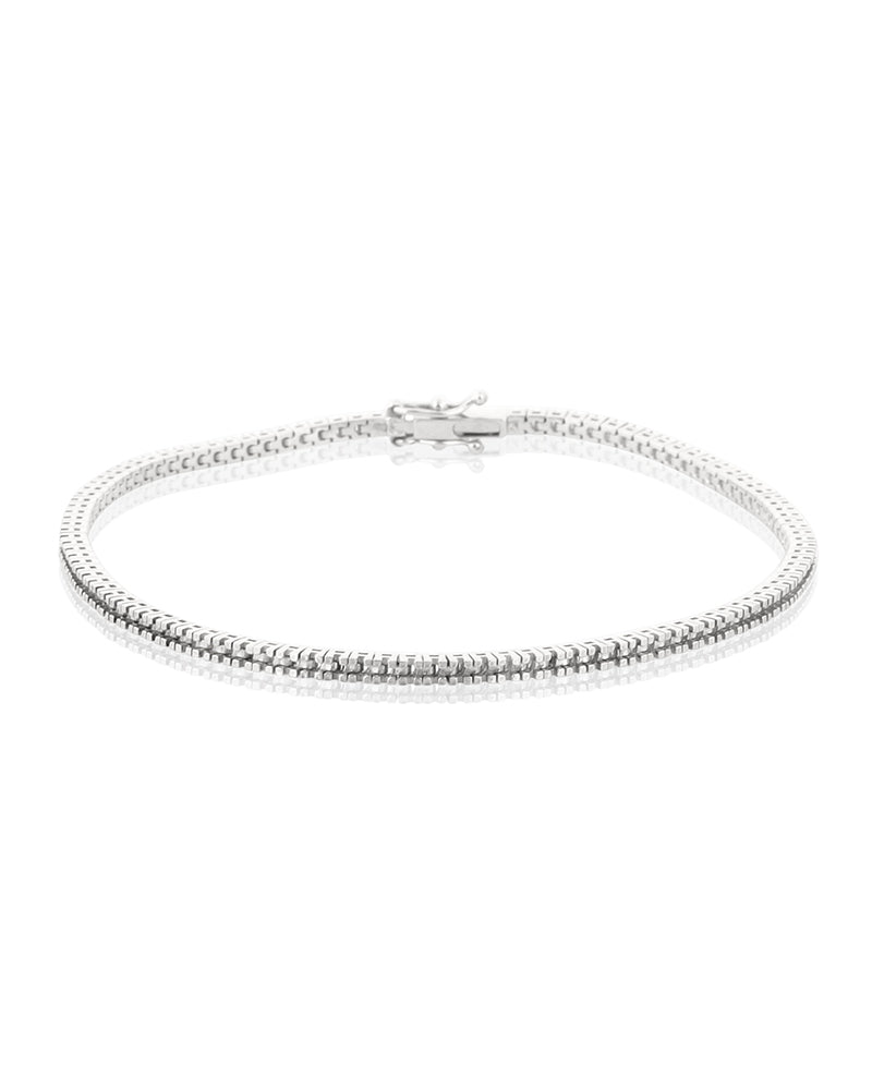 18K White Gold Tennis Bracelet 18Cm Long For 3Pt Round Stones