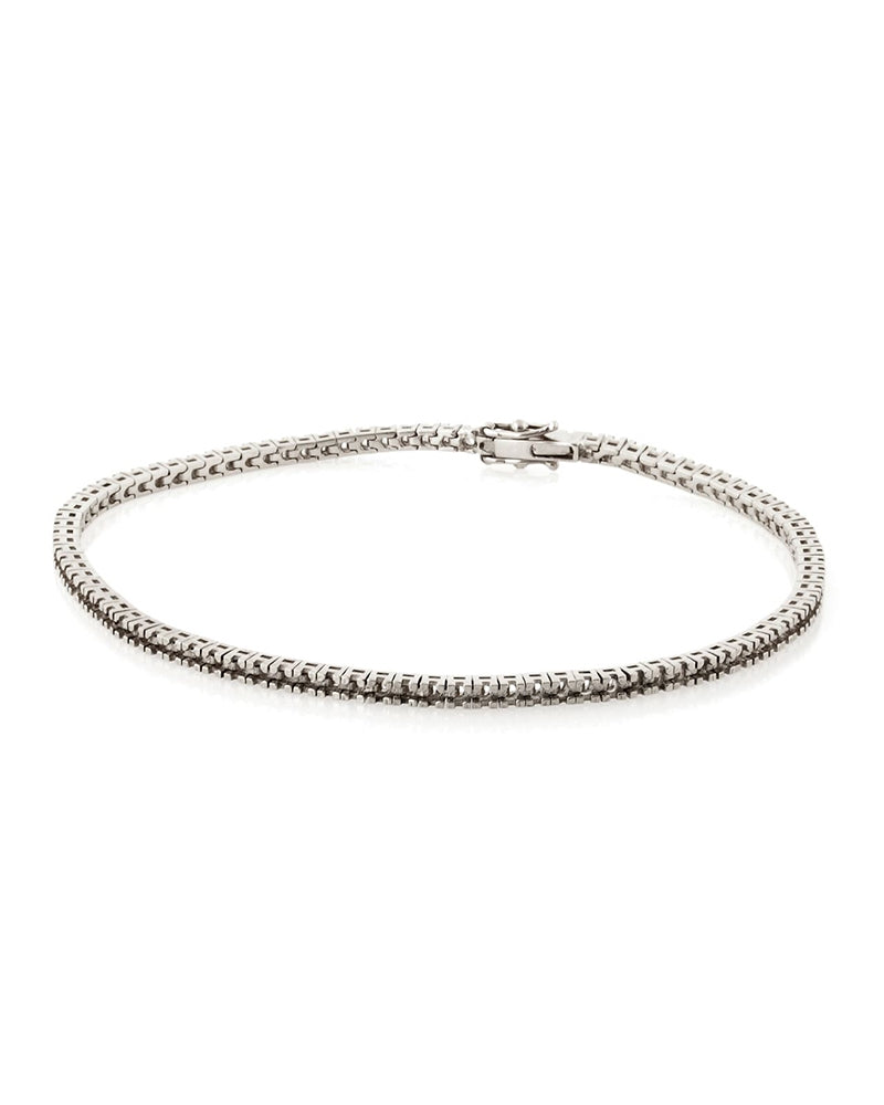 18K White Gold Square Tennis Bracelet 18Cm Long For 1Pt Round Stones