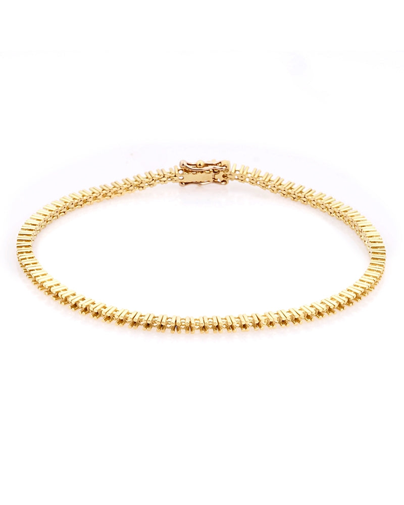 18K Yellow Gold Tennis Bracelet 18Cm Long For 2Pt Round Stones