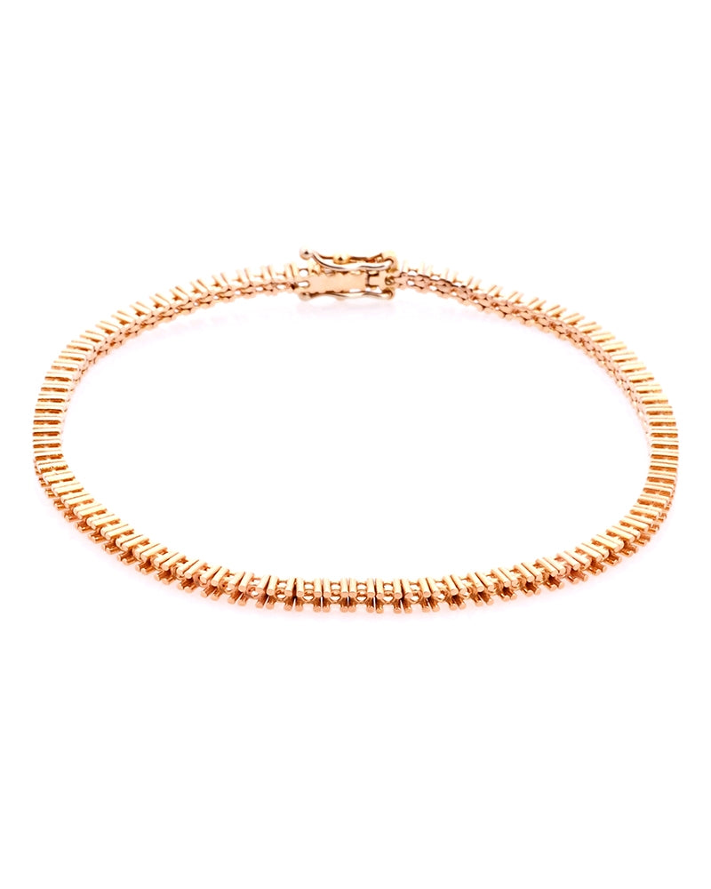 18K Rose Gold Tennis Bracelet 18Cm Long For 2Pt Round Stones